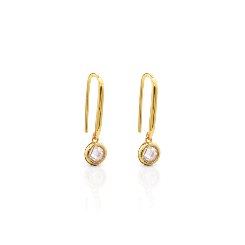 Crystal Earrings Jiya, u shaped hoop earrings, gold stacking hoops