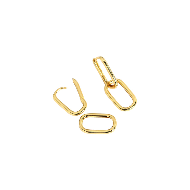Double Oval Hoop Earrings, gold hoops, women's gold hoop earrings, gold hoops