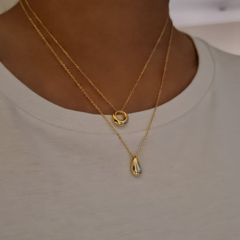 Drop Charm Necklace, stacking gold necklace, dainty gold necklaces, gift for her