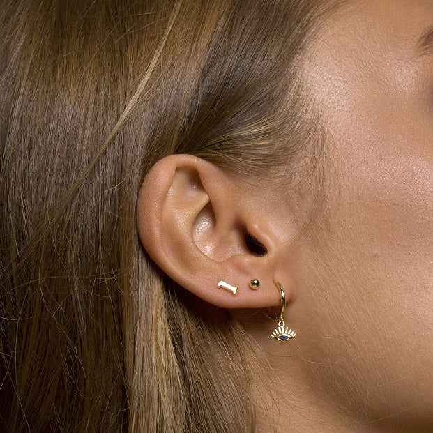 Gold Ball Studs, studs, dainty jewellery, ear stacks, ear stacking, uk jewellery brand, demi fine jewellery