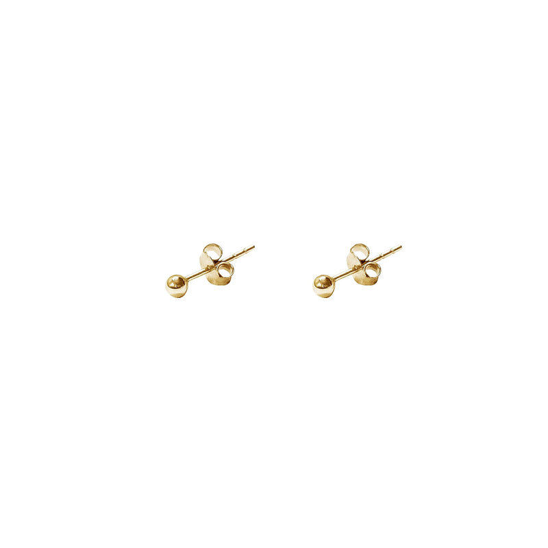 Gold Ball Studs, studs, dainty jewellery, ear stacks, ear stacking, uk jewellery brand, demi fine jewellery