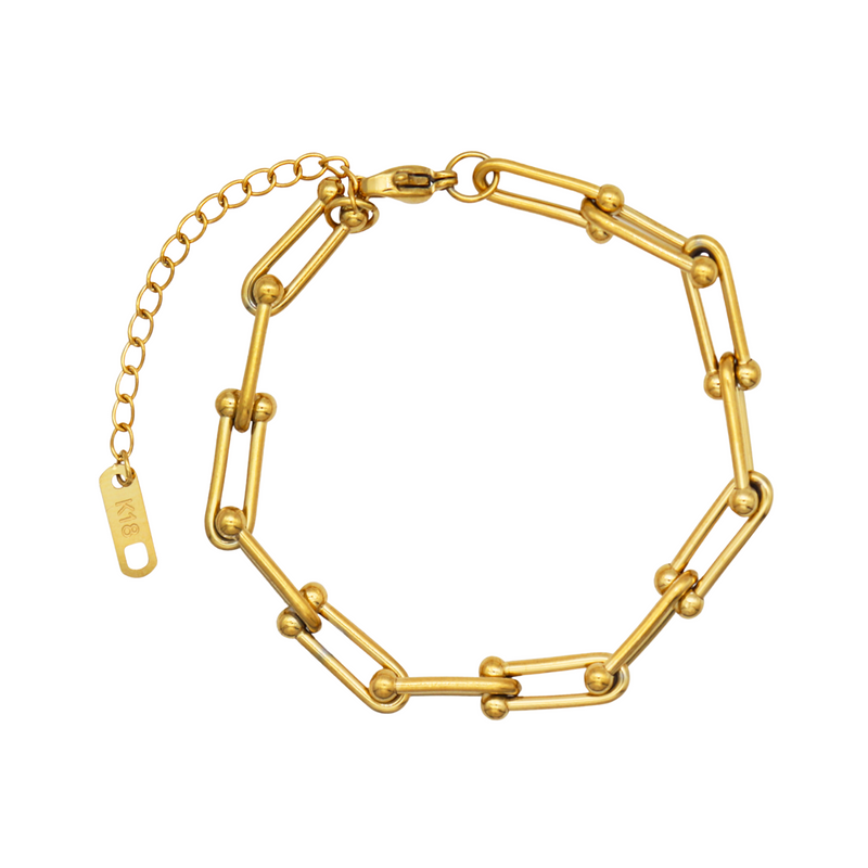 Lola Link Chain Bracelet, tarnish free gold bracelet, women's gold stacking bracelet