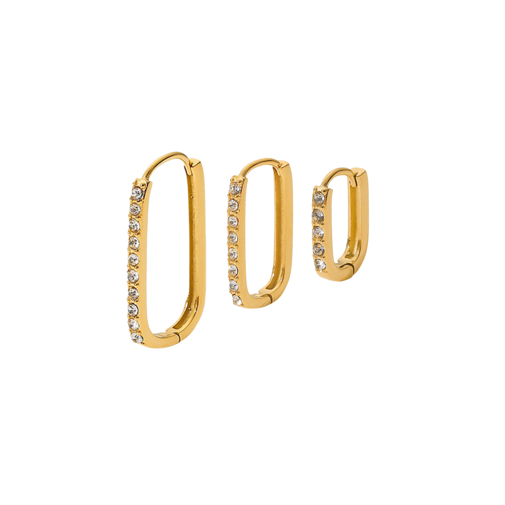 Oval Diamond Hoop Earrings, stacking minimalist hoops