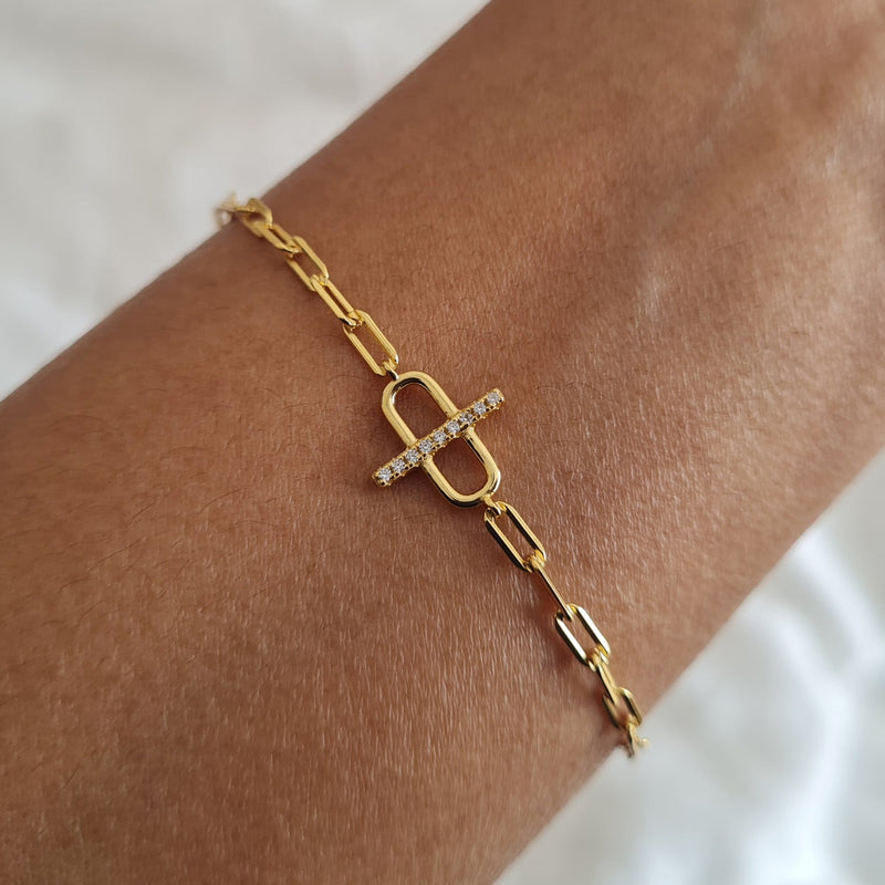 Paper Clip Bar Bracelet, minimalist bracelet, link chain bracelet, gifts for her