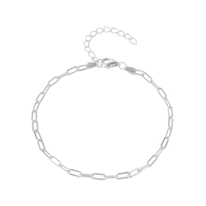 Paperclip Link Chain Bracelet Silver