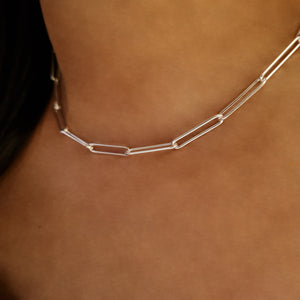 Rectangle Link Chain Silver, sterling silver chain