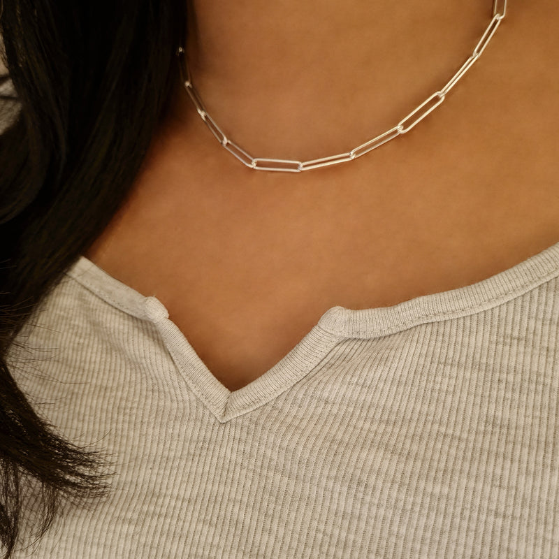 Rectangle Link Chain Silver, sterling silver chain