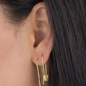 Safety Pin Earrings, stacking gold earrings, gifts for her