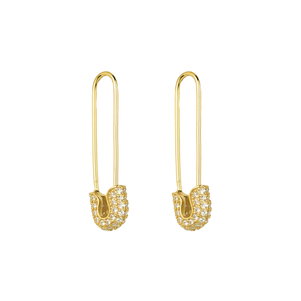 Safety Pin Earrings, stacking gold earrings, gifts for her