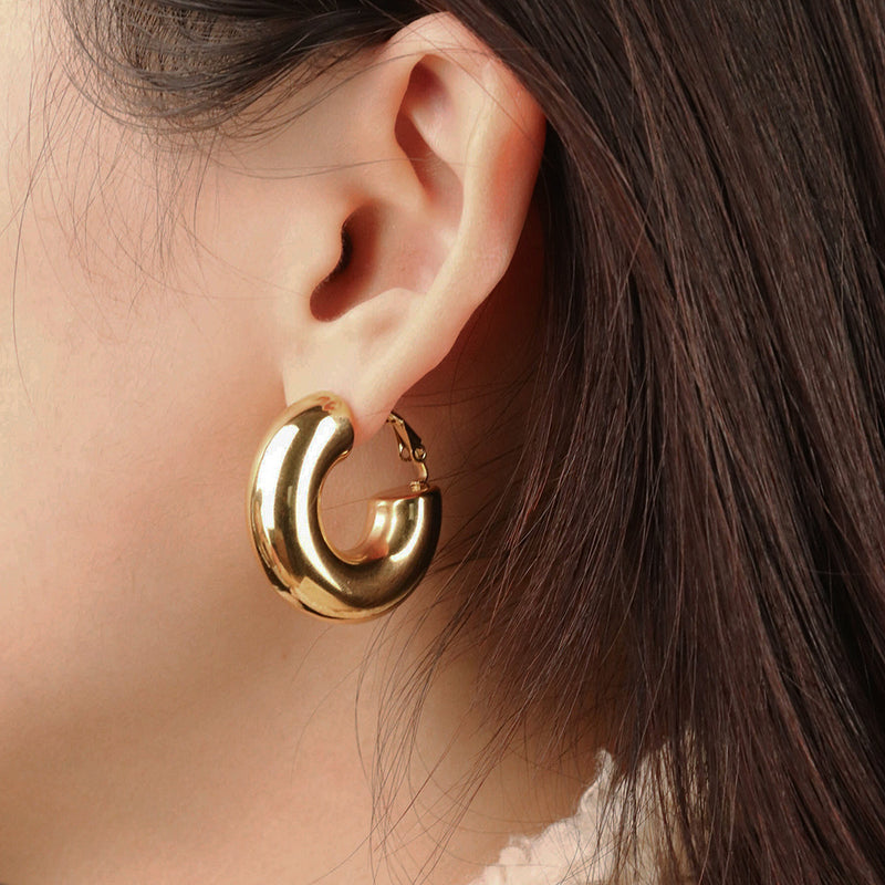 Thick Gold Hoops Rayna, chunky gold hoops, tarnish free jewellery, gifts for her