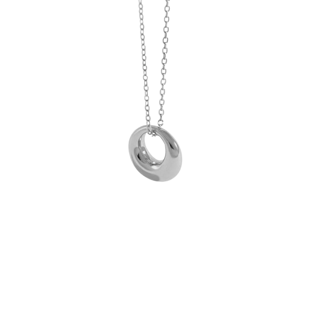 Circle Charm Necklace Silver, dainty silver necklaces, minimalist silver necklace