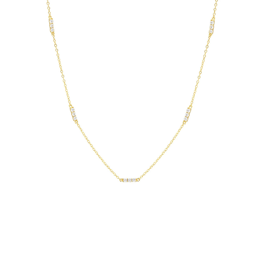 Dainty Gold Crystal Necklace, layering gold necklaces, womens gold stacking necklaces, womens gold jewellery, 925 sterling silver gold jewellery