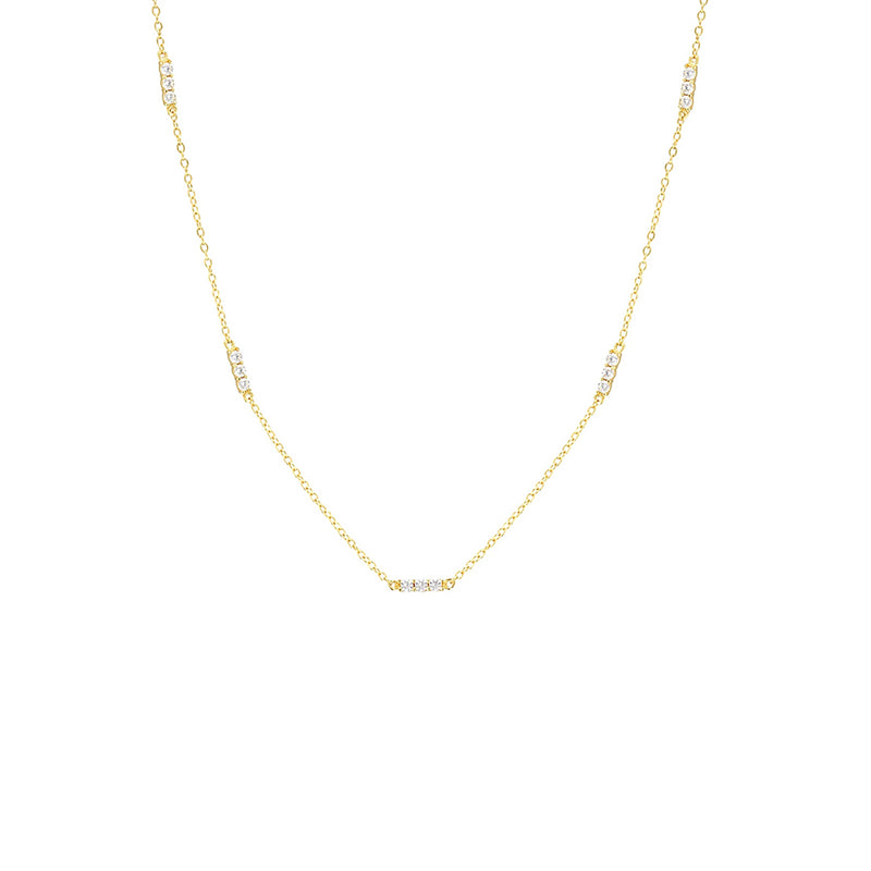 Dainty Gold Crystal Necklace, layering gold necklaces, womens gold stacking necklaces, womens gold jewellery, 925 sterling silver gold jewellery