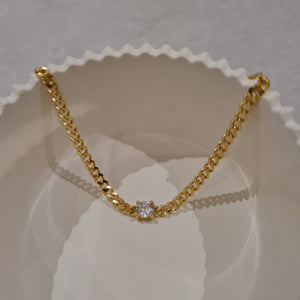Cuban gold women bracelet, womens stacking gold bracelet