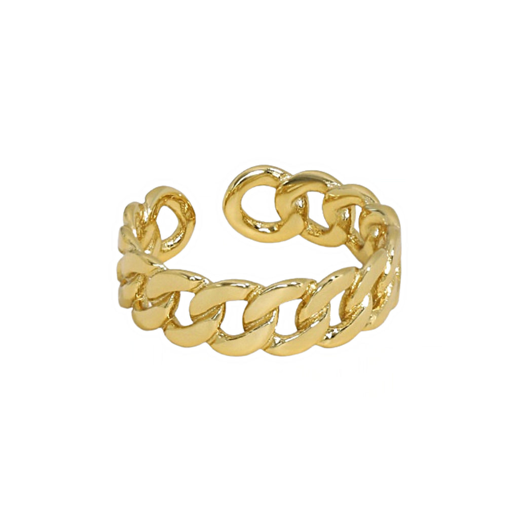 Link Chain Ring, adjustable rings, resizable rings, chain ring, womens gold ring