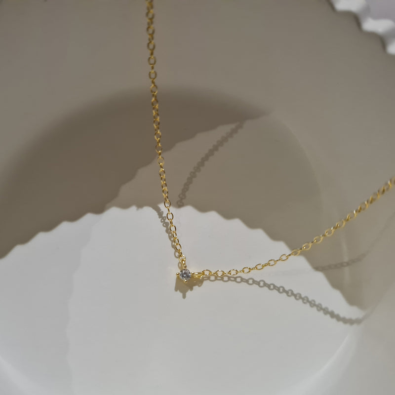 Dainty Diamond Necklace, minimalist diamond necklace, gift for her