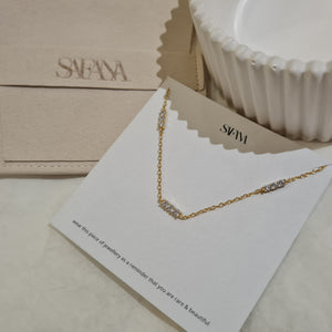 Dainty Gold Crystal Necklace, layering gold necklaces, womens gold stacking necklaces, womens gold jewellery, 925 sterling silver gold jewellery