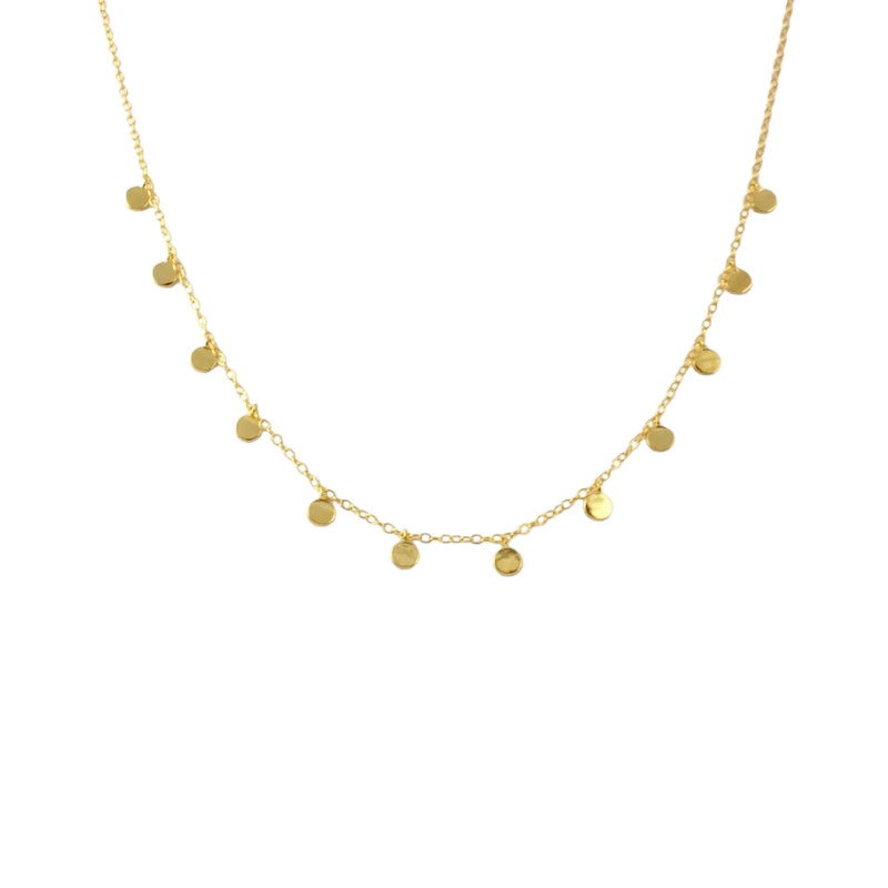 Dainty Disc Necklace, layering gold jewellery, summer 2022 jewellery