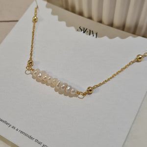 dainty gold pearl necklace, dainty jewellery, gifts for her, mini pearl necklace