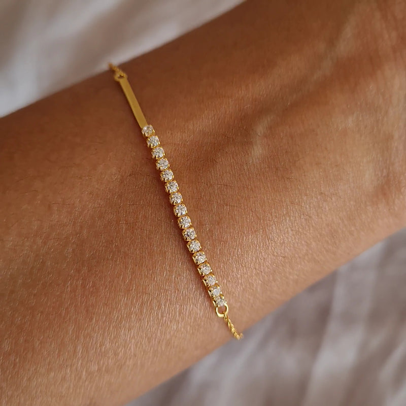 Crystal Bracelet Riva, gold stacking bracelets, womens gold stacking jewellery, tennis bracelet
