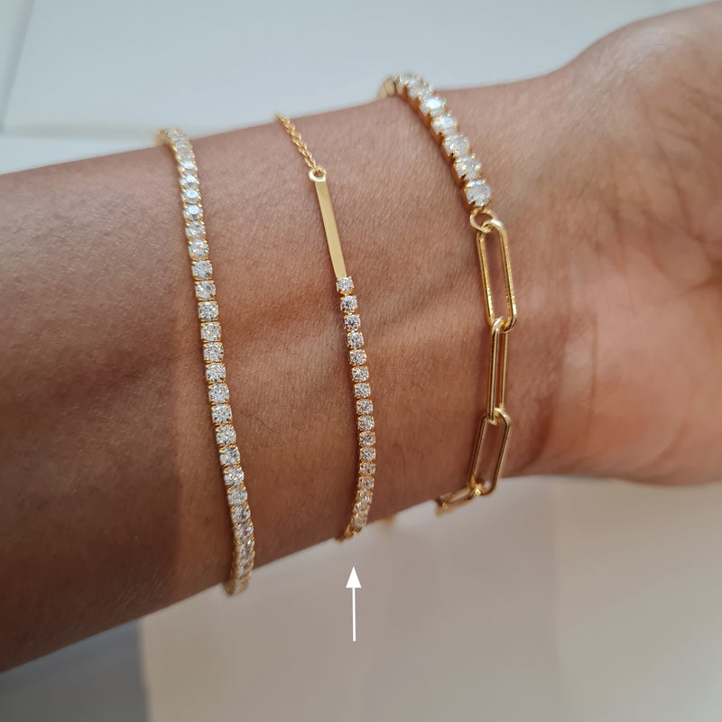 Crystal Bracelet Riva, gold stacking bracelets, womens gold stacking jewellery, tennis bracelet