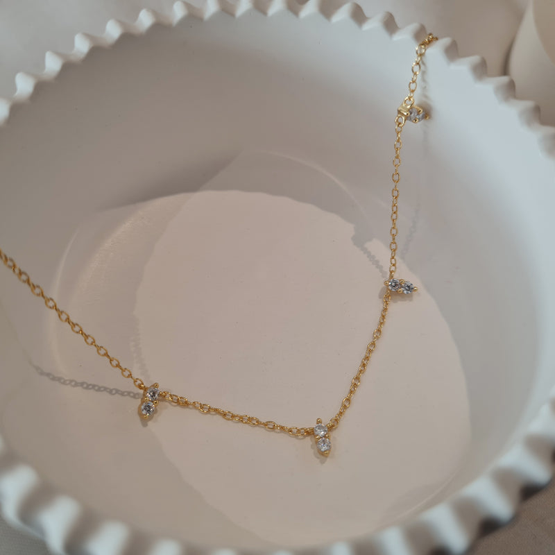 Diamond Station Necklace, minimalist necklace, gifts for her