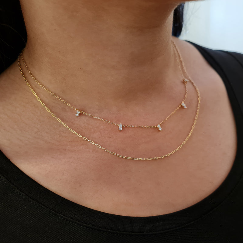 Dainty Paperclip Link Necklace, minimalist jewellery, gifts for her