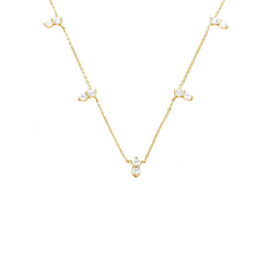 Diamond Station Necklace, minimalist necklace, gifts for her