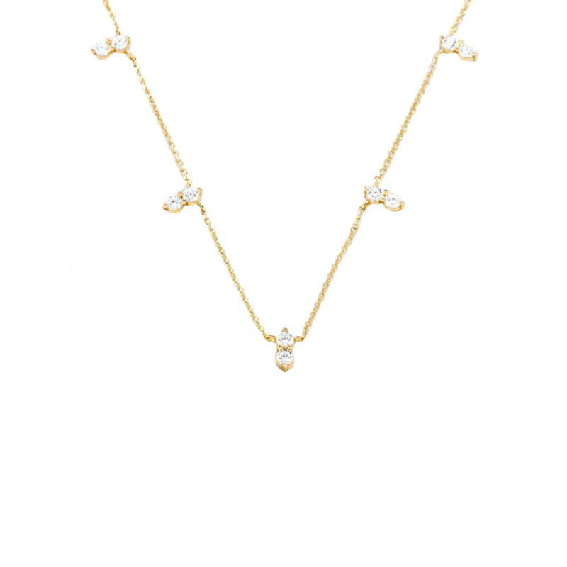 Diamond Station Necklace, minimalist necklace, gifts for her