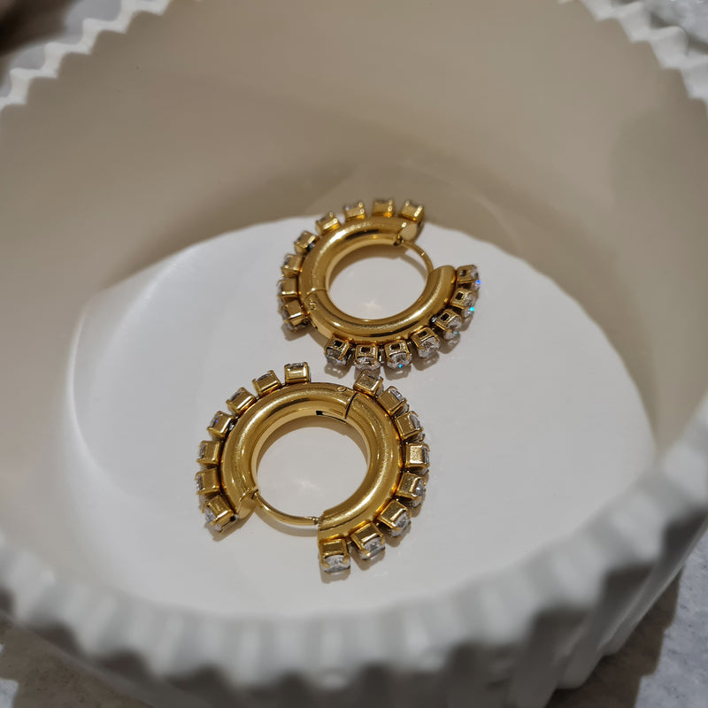 Pave Diamond Hoops, minimalist diamond hoops