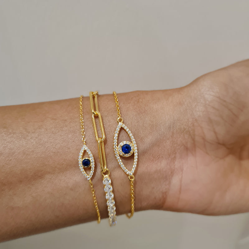Evil Eye Bracelet Lila, dainty gold stacking bracelets, jewellery gifts