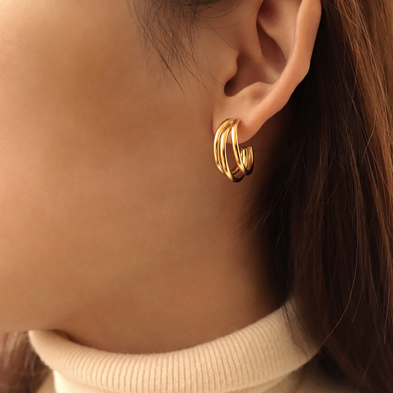 Gold Hoops Ezra, gold hoops, gold hoop earrings, womens gold earrings