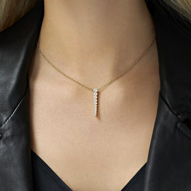 Crystal Necklace Amaya, layering gold necklaces, dainty layering necklaces, gold moon necklace