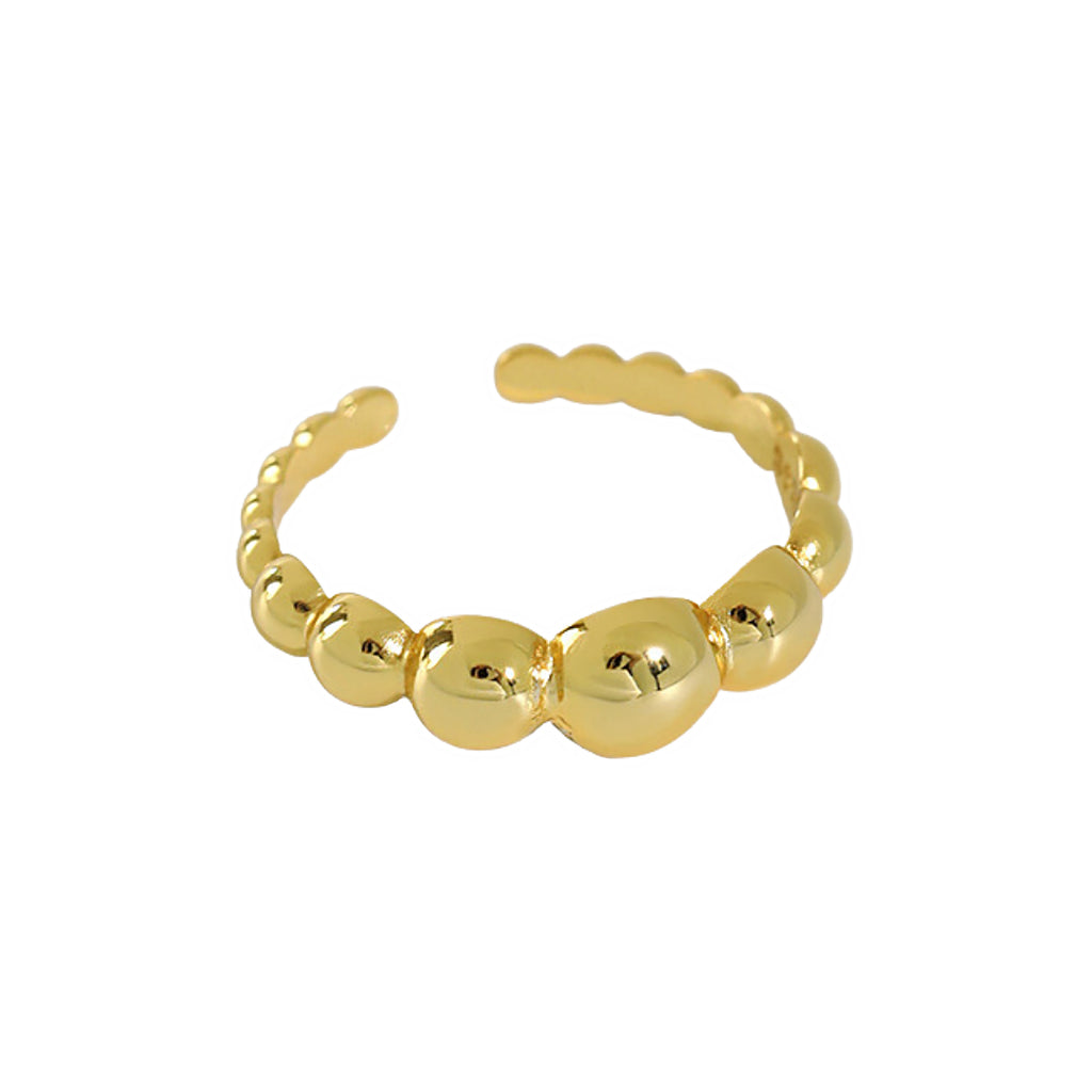 Gold Beaded Ring Emilia, gold stacking Women's ring,, gold statement rings, gold bead ring