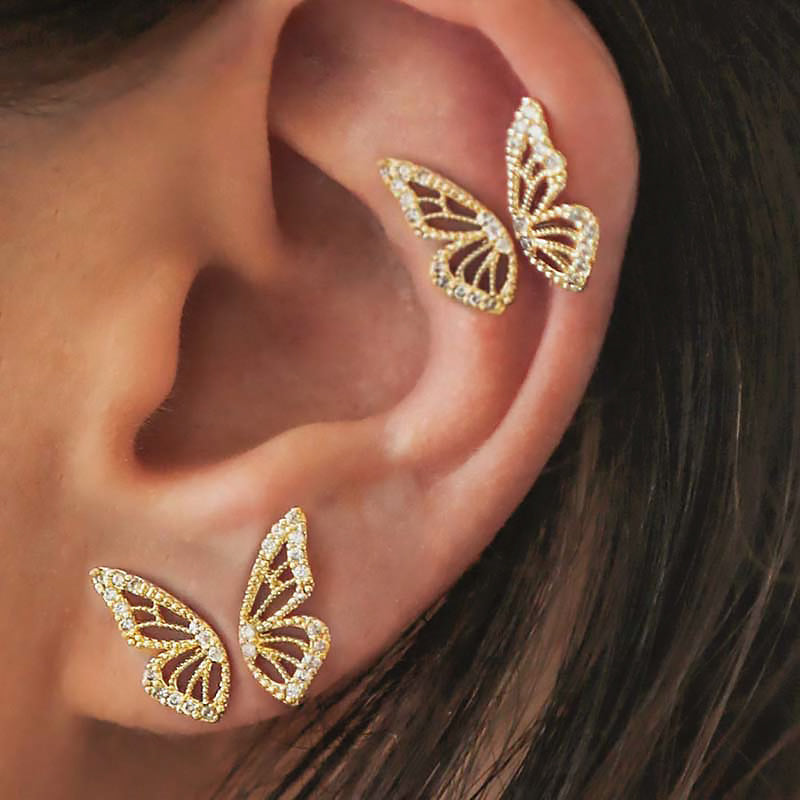 Buy 18Kt Gold Butterfly Design Kids Studs 186G21 Online from Vaibhav  Jewellers
