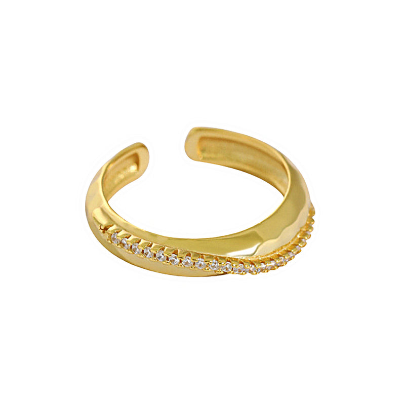 Gold Crystal Ring Nura, stacking gold womens ring, stackable gold rings, statement rings
