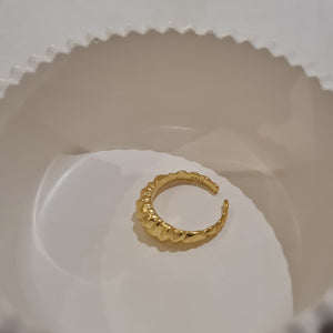 14k Gold Luxe Ring, gold dome ring, gold twist ring, womens stacking gold rings