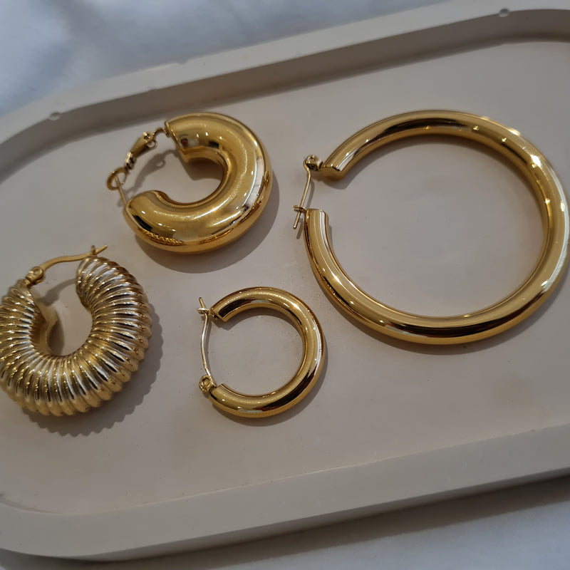 Thick Gold Hoops Rayna, chunky gold hoops, tarnish free jewellery, gifts for her