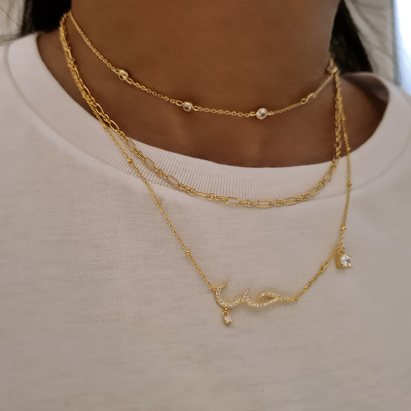 Figaro Chain Necklace, stacking gold chains, gold link chains