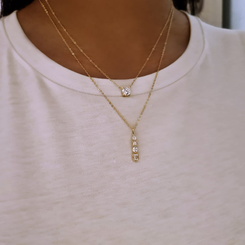 14k Gold Vertical Bar Necklace Lia, layering gold necklaces, dainty gold necklaces, womens gold layering necklaces