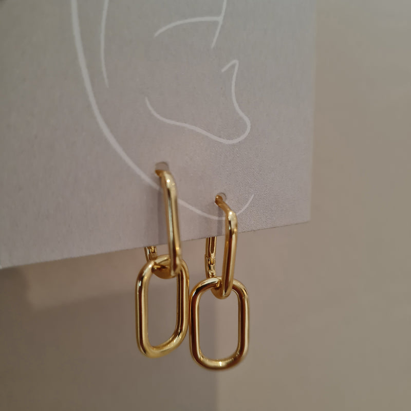 Double Oval Hoop Earrings, gold hoops, women's gold hoop earrings, gold hoops