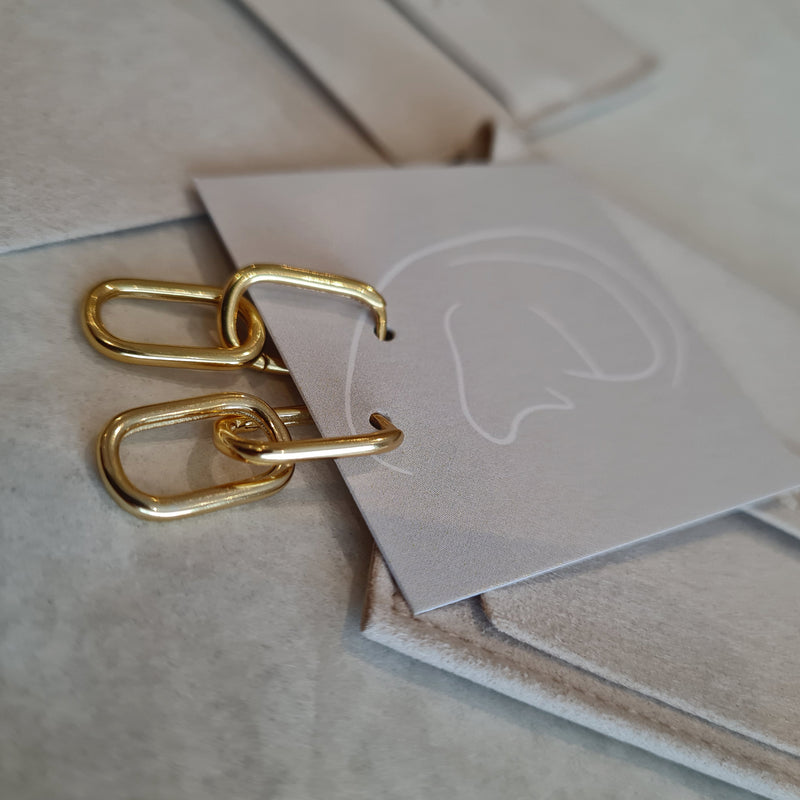 Double Oval Hoop Earrings, gold hoops, women's gold hoop earrings, gold hoops