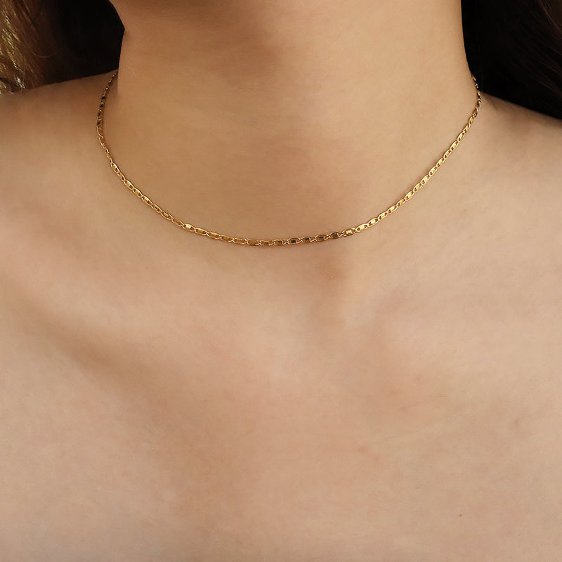 Oval Link Chain, dainty layering link chain, paperclip chain, Womens stacking gold chains