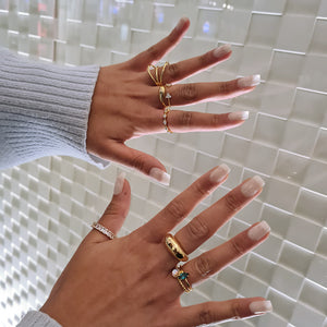 Trilogy gold ring, dainty stacking rings, Womens gold stacking rings