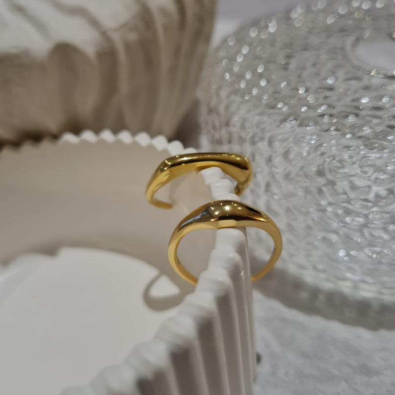 14k Gold Double Stacking Ring, stacking rings, stackable rings, womens gold stacking rings