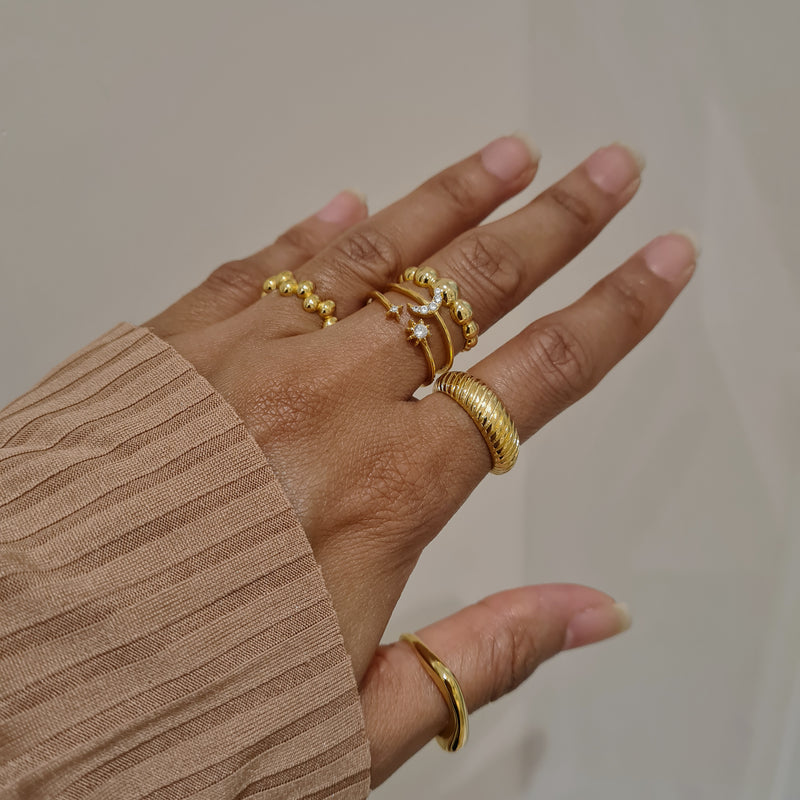 Parisian Croissant Dome Ring, twist ring, statement gold ring, gold stacking ring