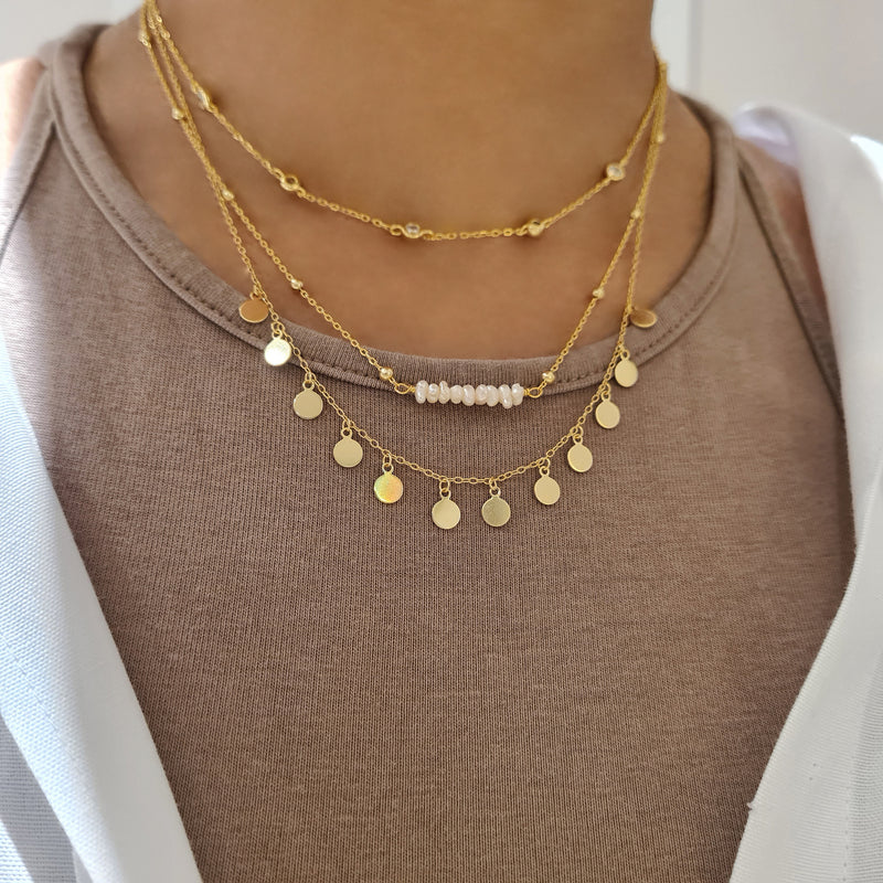 Dainty Disc Necklace, layering gold jewellery, summer 2022 jewellery