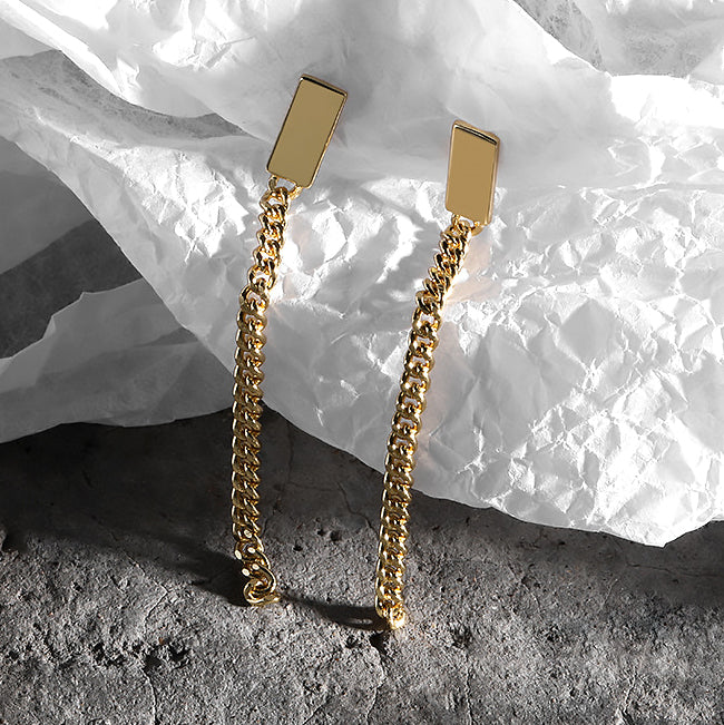 Tassel Chain Drop Earrings, tassel drop earrings, Women's stacking gold earrings