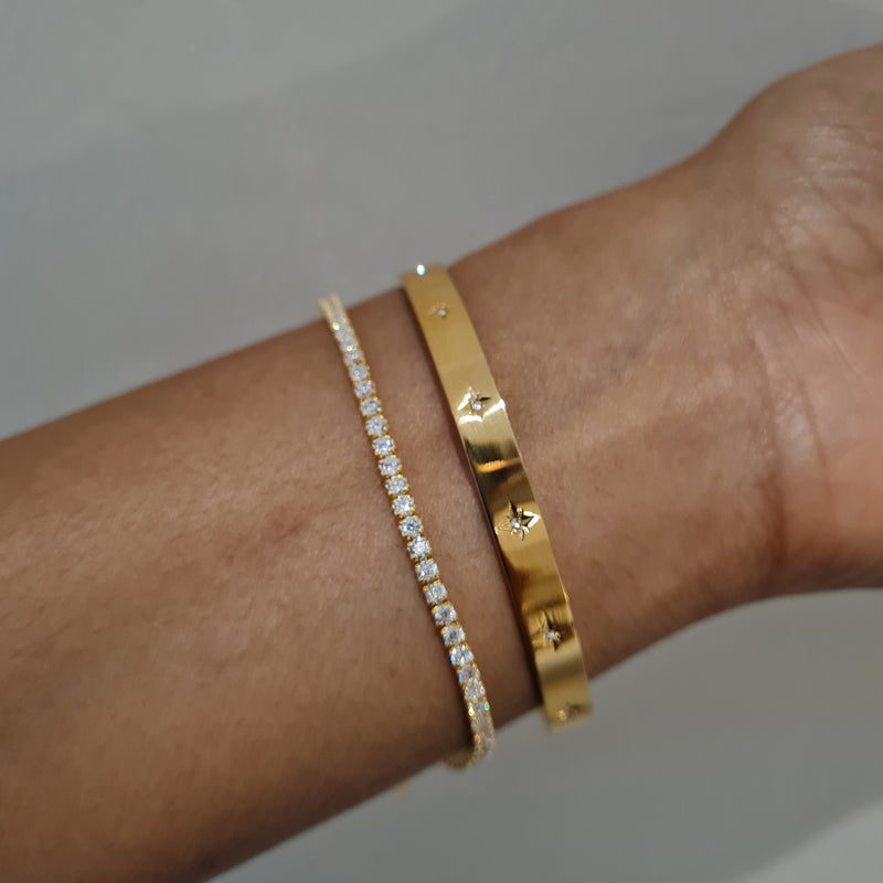 Dainty Tennis Bracelet, thin tennis bracelet, gifts for her, stacking gold bracelet