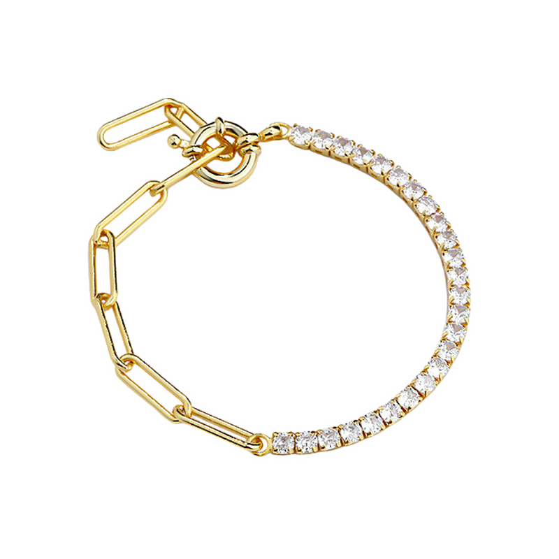 Tennis Link Chain Bracelet, stacking bracelets, dainty bracelets for women, gold stacking bracelets
